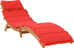 vidaXL vidaXL Leżaki z poduszkami, 2 szt., czerwone, lite drewno akacjowe 5