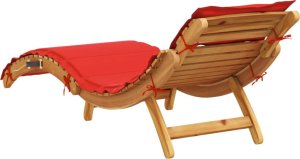 vidaXL vidaXL Leżaki z poduszkami, 2 szt., czerwone, lite drewno akacjowe 7