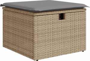 vidaXL vidaXL 11-cz. zestaw mebli ogrodowych z poduszkami, beżowy, polirattan 7