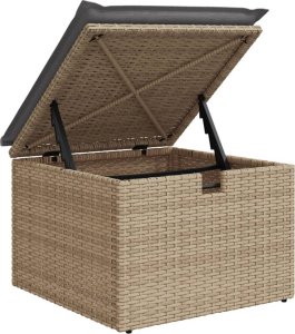 vidaXL vidaXL 11-cz. zestaw mebli ogrodowych z poduszkami, beżowy, polirattan 10