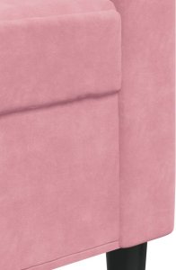vidaXL vidaXL 3-cz. zestaw wypoczynkowy z poduszkami, różowy, aksamit 8