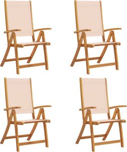 vidaXL vidaXL Składane krzesła ogrodowe, 4 szt., drewno akacjowe i textilene 2