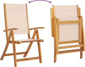 vidaXL vidaXL Składane krzesła ogrodowe, 4 szt., drewno akacjowe i textilene 4