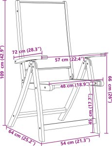 vidaXL vidaXL Składane krzesła ogrodowe, 4 szt., drewno akacjowe i textilene 8
