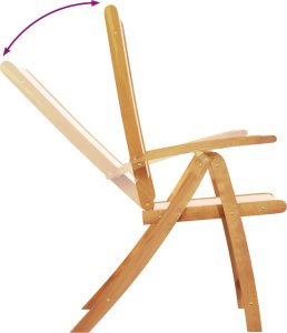 vidaXL vidaXL Składane krzesła ogrodowe, 8 szt., drewno akacjowe i textilene 5