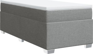 vidaXL Łóżko kontynentalne z materacem, jasnoszare, tkanina, 100x200cm 2