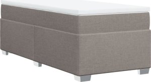vidaXL vidaXL Łóżko kontynentalne z materacem, taupe, tkanina, 100x200 cm 9