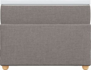 vidaXL vidaXL Łóżko kontynentalne z materacem, taupe, tkanina, 100x200 cm 4