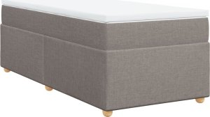 vidaXL vidaXL Łóżko kontynentalne z materacem, taupe, tkanina, 100x200 cm 9