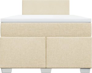 vidaXL vidaXL Łóżko kontynentalne z materacem, kremowe, 120x190 cm, tkanina 4