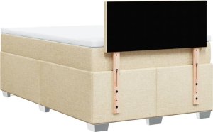 vidaXL vidaXL Łóżko kontynentalne z materacem, kremowe, 120x190 cm, tkanina 6