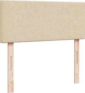 vidaXL vidaXL Łóżko kontynentalne z materacem, kremowe, 120x190 cm, tkanina 7