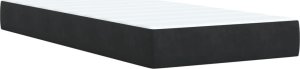 vidaXL Łóżko kontynentalne z materacem, czarne, aksamit 80x200 cm 7