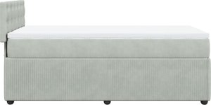 vidaXL Łóżko kontynentalne z materacem, jasnoszare, aksamit, 90x190 cm 9