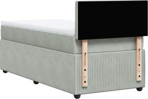 vidaXL Łóżko kontynentalne z materacem, jasnoszare, aksamit, 90x190 cm 10