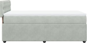 vidaXL Łóżko kontynentalne z materacem, jasnoszare, aksamit, 90x190 cm 9