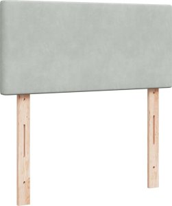 vidaXL vidaXL Łóżko kontynentalne z materacem, jasnoszare, aksamit, 80x200 cm 5