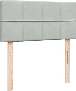 vidaXL Łóżko kontynentalne z materacem, jasnoszare, aksamit, 90x190 cm 5