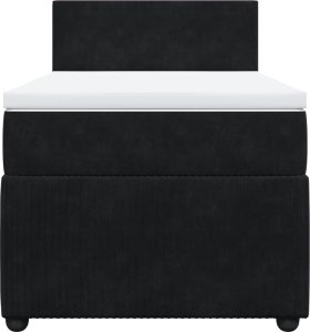 vidaXL Łóżko kontynentalne z materacem, czarne, aksamit 100x200 cm 4