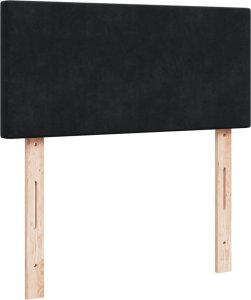 vidaXL Łóżko kontynentalne z materacem, czarne, aksamit 100x200 cm 5