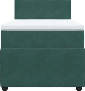 vidaXL Łóżko kontynentalne z materacem, zielone, aksamit, 100x200 cm 4