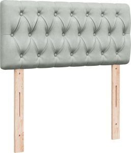 vidaXL Łóżko kontynentalne z materacem, jasnoszare, aksamit, 100x200cm 5