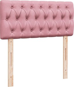 vidaXL Łóżko kontynentalne z materacem, różowe, aksamit, 100x200 cm 5