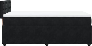 vidaXL Łóżko kontynentalne z materacem, czarne, aksamit 100x200 cm 9
