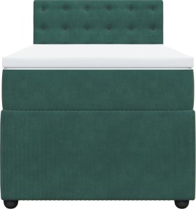 vidaXL Łóżko kontynentalne z materacem, zielone, aksamit, 100x200 cm 4