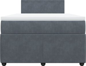 vidaXL Łóżko kontynentalne z materacem, ciemnoszare, 120x200cm aksamit 4