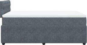 vidaXL Łóżko kontynentalne z materacem, ciemnoszare, 120x200cm aksamit 9