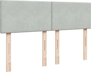 vidaXL Łóżko kontynentalne z materacem, jasnoszare, aksamit, 140x190cm 5