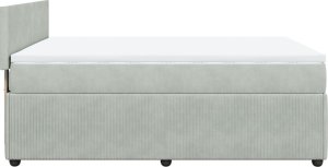 vidaXL Łóżko kontynentalne z materacem, jasnoszare, aksamit, 140x190cm 9