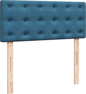 vidaXL Łóżko kontynentalne z materacem, niebieskie, 120x200cm, aksamit 5