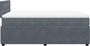 vidaXL Łóżko kontynentalne z materacem, ciemnoszare, 120x200cm aksamit 9