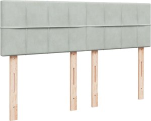 vidaXL Łóżko kontynentalne z materacem, jasnoszare, aksamit, 140x190cm 5