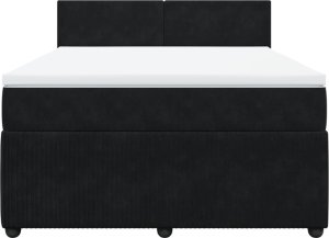 vidaXL Łóżko kontynentalne z materacem, czarne, aksamit, 140x190 cm 4