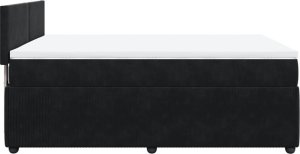 vidaXL Łóżko kontynentalne z materacem, czarne, aksamit, 140x190 cm 9