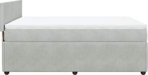 vidaXL Łóżko kontynentalne z materacem, jasnoszare, 140x190cm, aksamit 9