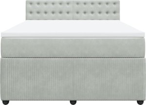 vidaXL Łóżko kontynentalne z materacem, jasnoszare, aksamit, 140x190cm 4