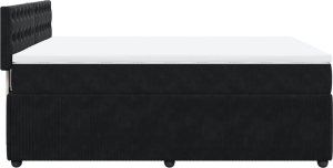 vidaXL Łóżko kontynentalne z materacem, czarne, aksamit, 140x190 cm 9