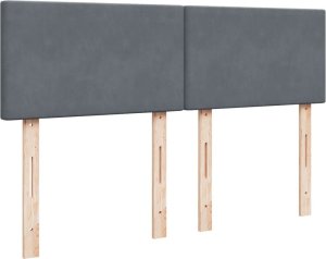 vidaXL Łóżko kontynentalne z materacem, ciemnoszare, 140x200cm aksamit 5