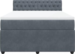 vidaXL Łóżko kontynentalne z materacem, ciemnoszare, 140x200cm aksamit 4