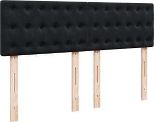 vidaXL vidaXL Łóżko kontynentalne z materacem, czarne, 140x200 cm, aksamit 5