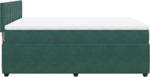 vidaXL Łóżko kontynentalne z materacem, ciemnozielone, 160x200 cm 9