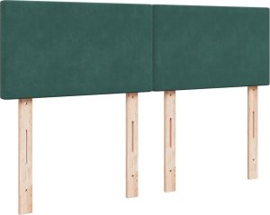 vidaXL Łóżko kontynentalne z materacem, ciemnozielone, 160x200 cm 5