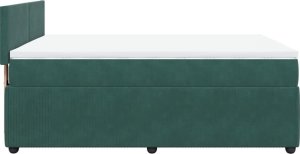 vidaXL Łóżko kontynentalne z materacem, ciemnozielone, 160x200 cm 9