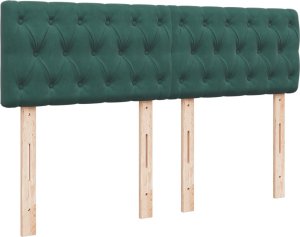 vidaXL Łóżko kontynentalne z materacem, ciemnozielone, 160x200 cm 5