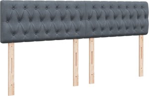 vidaXL Łóżko kontynentalne z materacem, ciemnoszare, 180x200cm aksamit 5