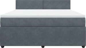 vidaXL Łóżko kontynentalne z materacem, ciemnoszare, 180x200cm aksamit 4